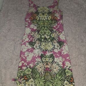 Tiana B. Pink and Green Floral Mini Dress